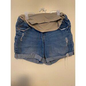 Indigo Blue Maternity Shorts 1x